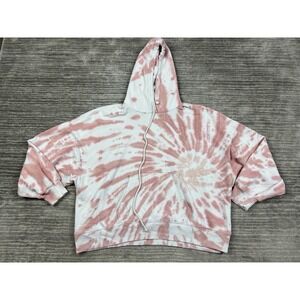 American Eagle Hoodie Womens Medium‎ Pink Tie Dye Long Sleeve Cotton Blend